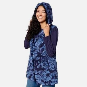 Koolaburra by Ugg Small Blue Floral Hooded Vest